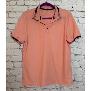 Manfinity Men's Coral Short Sleeve Polo Shirt Size S